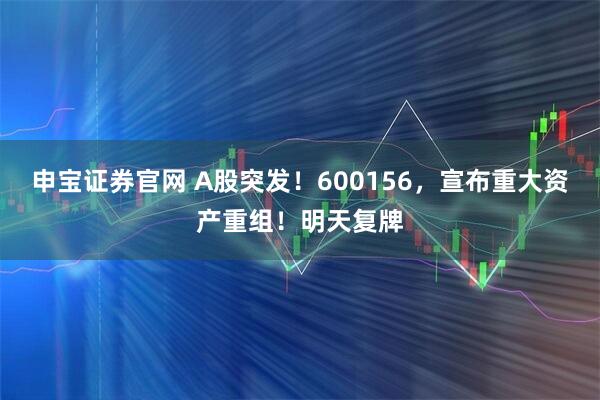 申宝证券官网 A股突发！600156，宣布重大资产重组！明天复牌